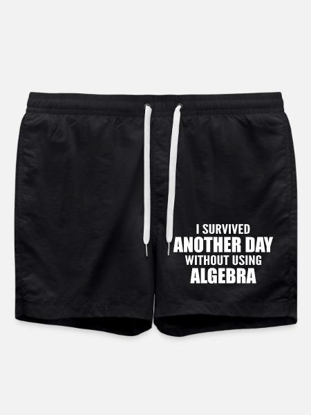 I survived without doing algebra today - Swim Trunks - black