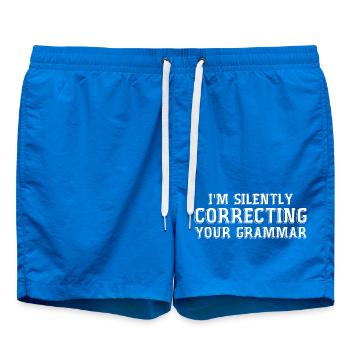 i'm silently correcting your grammar - Short de bain - cobalt blue - Devant