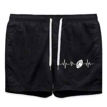 Rugby-Herzschlag - Badeshorts - Schwarz - Vorne - AI Model Male 185 light (185cm)