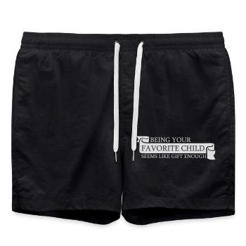 Being Your Favorite Child Seems Like Gift Enough - Swim Trunks - black - Front - AI Model Male 185 light (185cm)
