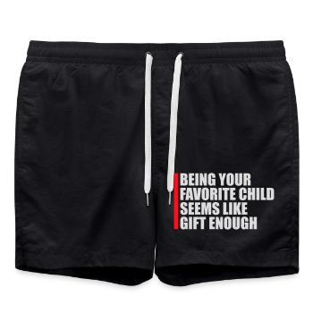 Being Your Favorite Child Seems Like Gift Enough - Swim Trunks - black - Front - AI Model Male 185 light (185cm)