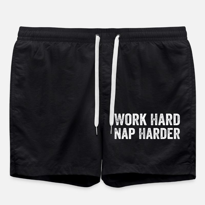 Work hard, Nap harder - Short de bain - noir
