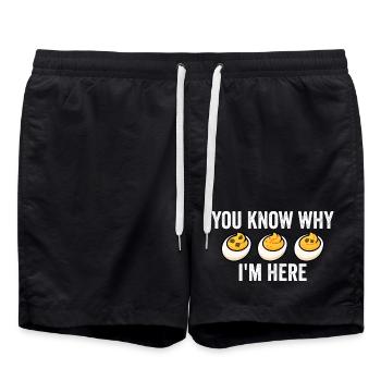 You know why I'm here: Thanksgiving Sink - Swim Trunks - black - Front - AI Model Male 185 light (185cm)