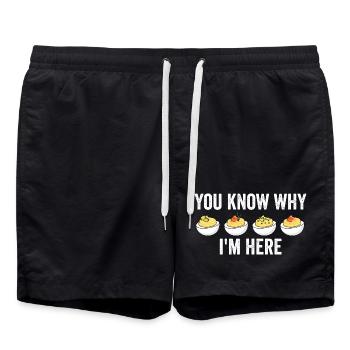 You know why I'm here: Thanksgiving Sink - Swim Trunks - black - Front - AI Model Male 185 light (185cm)