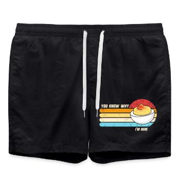You know why I'm here: Thanksgiving Sink - Swim Trunks - black - Front - AI Model Male 185 light (185cm)