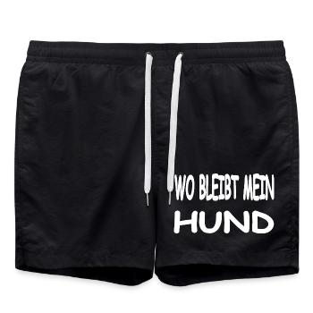 Hund - Badeshorts - Schwarz - Vorne - AI Model Male 185 light (185cm)