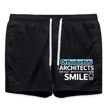 Kieferorthopäden Architekten für Ihre Lächelnbekleidung - Badeshorts - Schwarz - Vorne - AI Model Male 185 light (185cm)