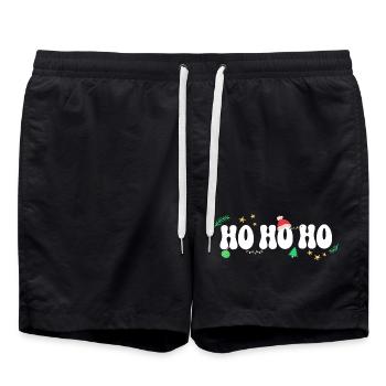 Ho Ho Ho - Noël - Décorations de Noël - Short de bain - noir - Devant - AI Model Male 185 light (185cm)