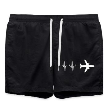 Modèle de battement de cœur d’avion - Short de bain - noir - Devant - AI Model Male 185 light (185cm)