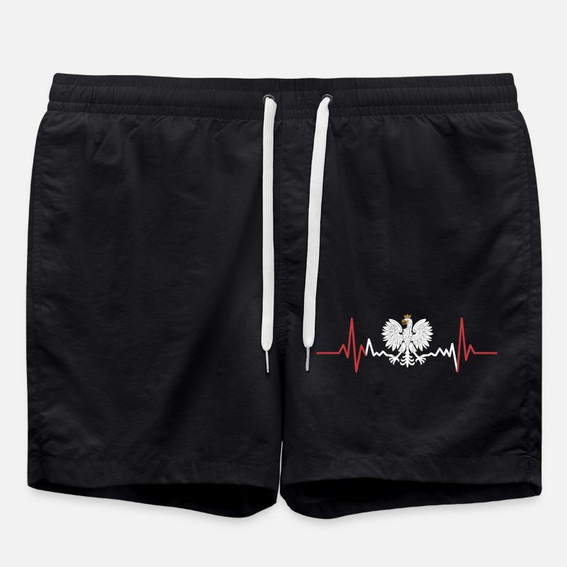 Crowned Eagle Heartbeat - Swim Trunks - black