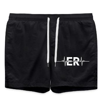 ER Heartbeat Logo - Short de bain - noir - Devant - AI Model Male 185 light (185cm)