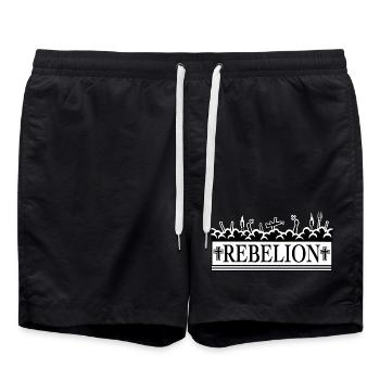 Rebellion3 - Badeshorts - Schwarz - Vorne - AI Model Male 185 light (185cm)