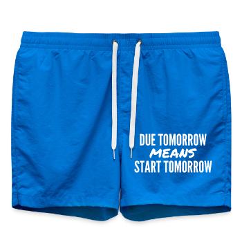 Morgen fällig bedeutet morgen starten - Badeshorts - Cobalt blue - Vorne