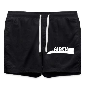 Gift for Aiden - Swim Trunks - black - Front - AI Model Male 185 light (185cm)
