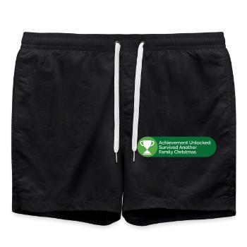 A survécu à une autre famille Noël Gamer drôle - Short de bain - noir - Devant - AI Model Male 185 light (185cm)