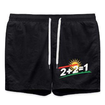 Déclaration du logo du soleil 2+2=1, Kurdistan - Short de bain - noir - Devant - AI Model Male 185 light (185cm)