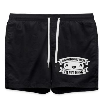S’il s’agit d’un faux sourire, je ne vais pas m’introver - Short de bain - noir - Devant - AI Model Male 185 light (185cm)