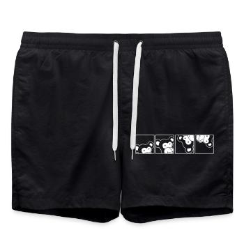 Affe im Bilderrahmen – Fotokunst Dschungel Banane - Badeshorts - Schwarz - Vorne - AI Model Male 185 light (185cm)