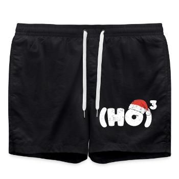Ho Ho Ho Chapeau de Père Noël Cadeau Vintage Xmas - Short de bain - noir - Devant - AI Model Male 185 light (185cm)