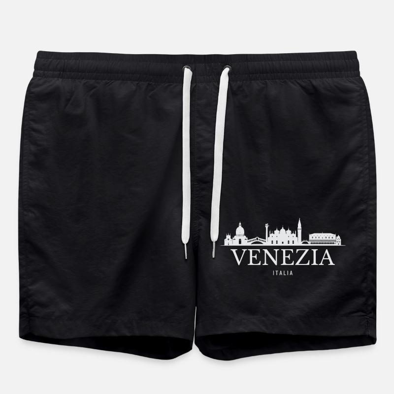 Silhouette de Venise, Venise Italie - Short de bain - noir