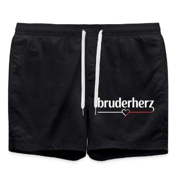 Bruderherz Brüder Großer Bro Spruch Kleiner Bruder - Badeshorts - Schwarz - Vorne - AI Model Male 185 light (185cm)