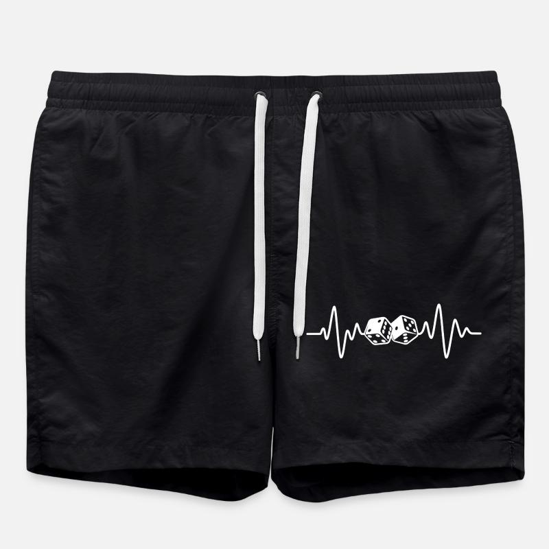 Dice heartbeat - Swim Trunks - black