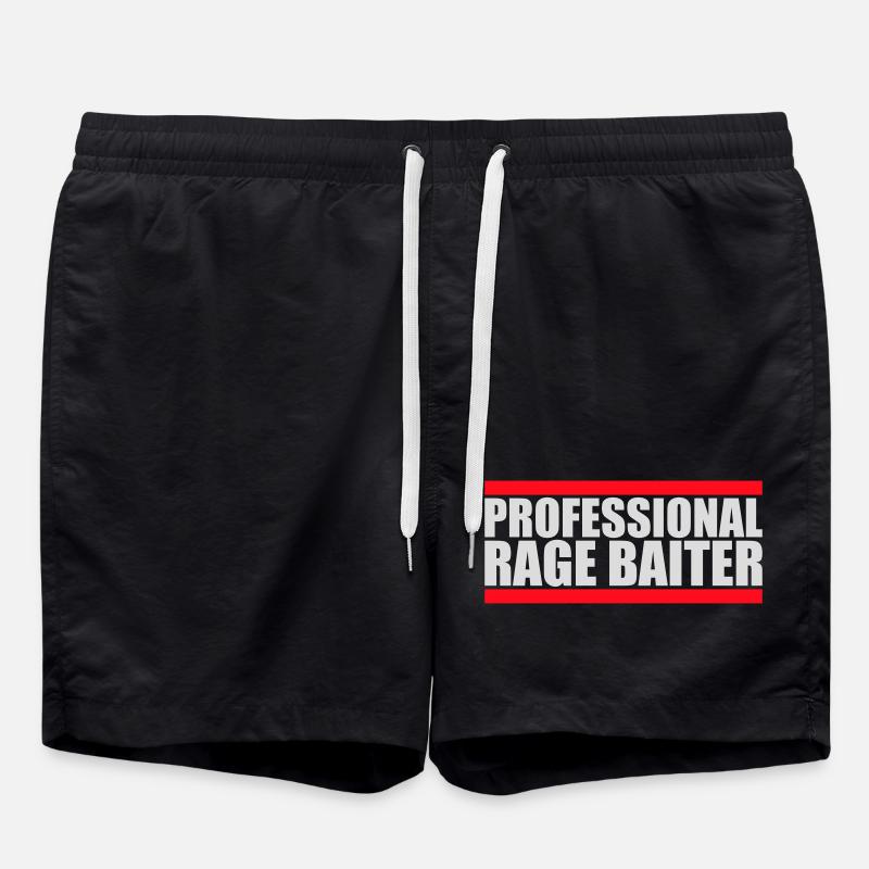 Professional Rage Baiter Troll Attention Fun - Swim Trunks - black