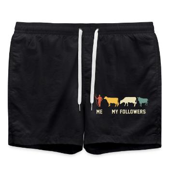 Vaches Moi et mes disciples vache - Short de bain - noir - Devant - AI Model Male 185 light (185cm)