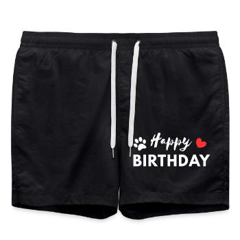 Joyeux anniversaire chien - Short de bain - noir - Devant - AI Model Male 185 light (185cm)