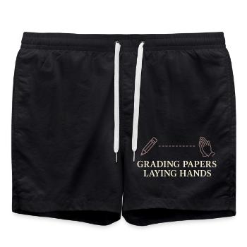Enseignant chrétien, fondé sur la foi - Short de bain - noir - Devant - AI Model Male 185 light (185cm)