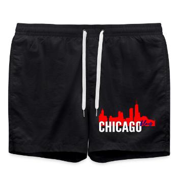 Chicago Blues - Short de bain - noir - Devant - AI Model Male 185 light (185cm)