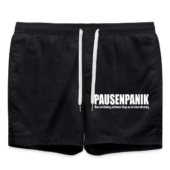 BONKTASTROPHE fuel running half marathon wall - Swim Trunks - black - Front - AI Model Male 185 light (185cm)