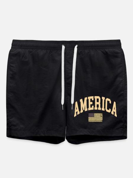 Amerika Camouflage Flagge - Badeshorts - Schwarz