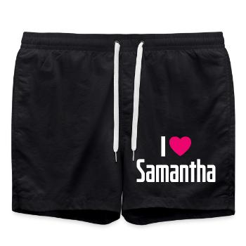 J’aime Samantha Cœur Rose J’aime Samantha - Short de bain - noir - Devant - AI Model Male 185 light (185cm)
