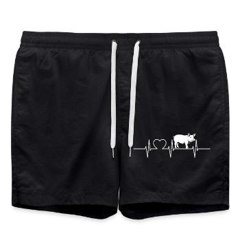 Schweine Schwein - Badeshorts - Schwarz - Vorne - AI Model Male 185 light (185cm)