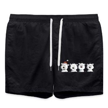 Joyeux Noël de l’équipe des ours polaires - Short de bain - noir - Devant - AI Model Male 185 light (185cm)