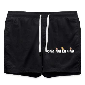 Weihnachtsmann & Co. KG Original Elf Unit - Badeshorts - Schwarz - Vorne - AI Model Male 185 light (185cm)