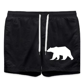 Bear Grizzly Logo Polar Bear - Swim Trunks - black - Front - AI Model Male 185 light (185cm)