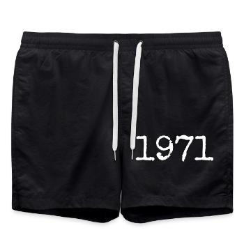Legendär seit 1971 - Badeshorts - Schwarz - Vorne - AI Model Male 185 light (185cm)