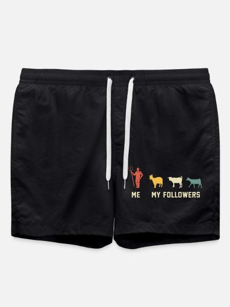goat Me and my followers goats gift for goat lover - Swim Trunks - black