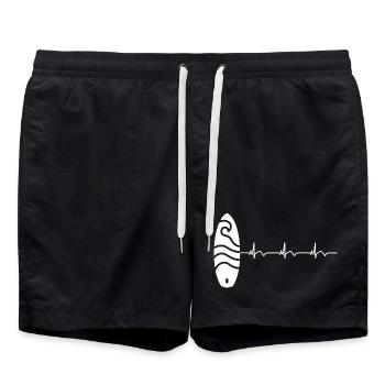Planche de surf planche de surf Surfeur ECG battement de cœur - Short de bain - noir - Devant - AI Model Male 185 light (185cm)