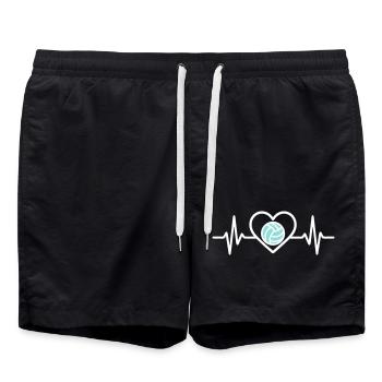 Cœur Volley-ball – Passion Volley Volleyball - Short de bain - noir - Devant - AI Model Male 185 light (185cm)