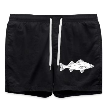 Big Zander Fish Catch Vector - Swim Trunks - black - Front - AI Model Male 185 light (185cm)