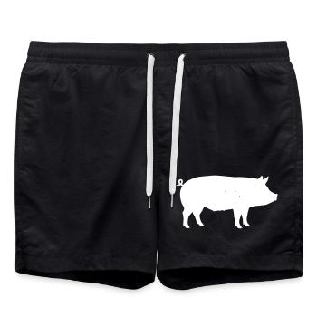 Silhouette de cochon Animal d’élevage Vecteur - Short de bain - noir - Devant - AI Model Male 185 light (185cm)