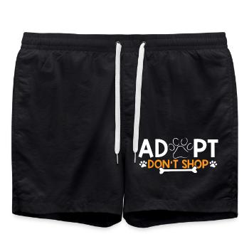 Adopt - Don't shop for animal lovers - Swim Trunks - black - Front - AI Model Male 185 light (185cm)