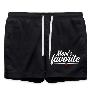 Fils préféré du cœur - La fierté de maman - Short de bain - noir - Devant - AI Model Male 185 light (185cm)