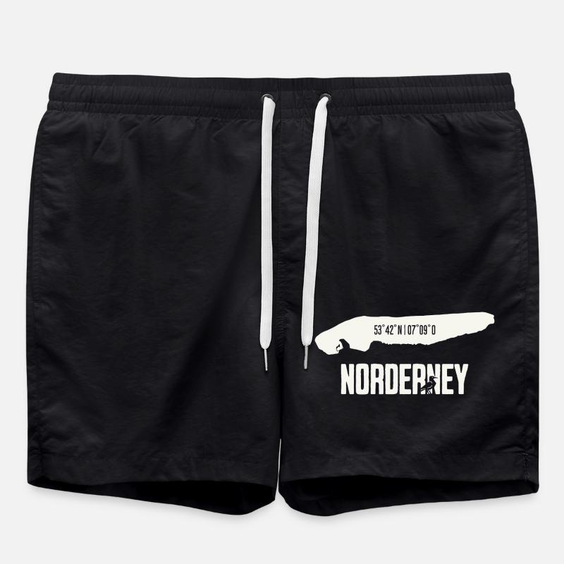 Norderney | Île avec coordonnées - Short de bain - noir