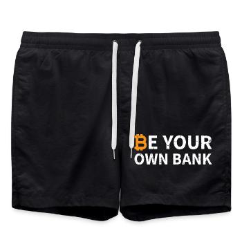Be Your Own Bank Bitcoin - Swim Trunks - black - Front - AI Model Male 185 light (185cm)