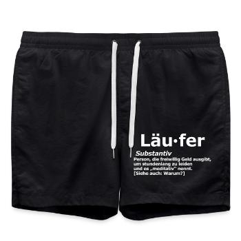 Funny Marathin Runner - Swim Trunks - black - Front - AI Model Male 185 light (185cm)