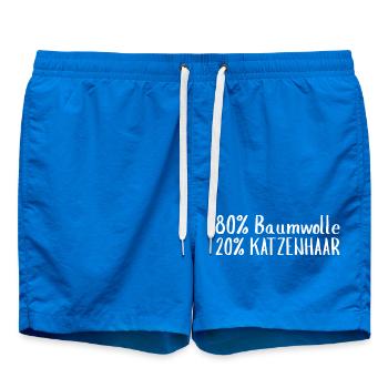 80 % Coton, 20 % Cris de chat - Traces - Dictons - Chat - Short de bain - cobalt blue - Devant